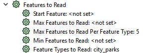 Reader Settings: Feature Types to Read