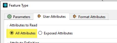 Partial screenshot showing the Attributes to Read dialog option.