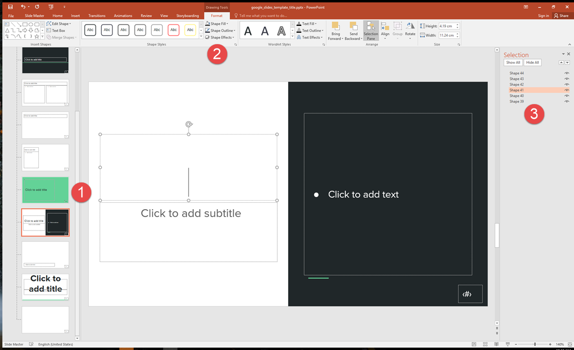 Shape names in PowerPoint’s Selection Pane