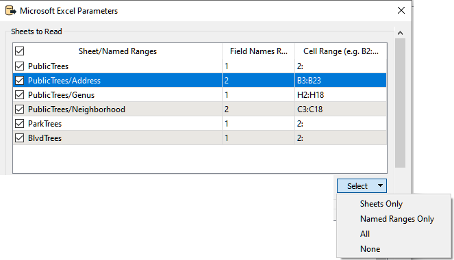 Microsoft Excel Xlsxr Reader Parameters