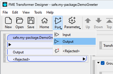 Add Output Port Transformer Designer